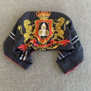Luxury Black Scarf with Regal Crest
